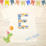 Shirt: Dinosaur Monogram Letter (Personalize it with an initial)