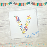 Shirt: Dinosaur Letter in Pastel Colors (Personalize it with an initial)