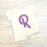 Shirt: Glitter Letter (Personalize it with an initial)