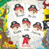 Shirt: Glitter Pirate Face (Personalize it with a name)
