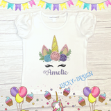 Shirt: Glitter Unicorn Face (Personalize it with a name)