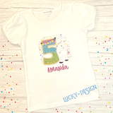 Birthday Shirt: Glitter Unicorn Party (Personalize it with a name & age)