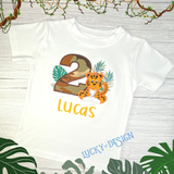Birthday Shirt: Tiger Jungle (Personalize it with a name & age)