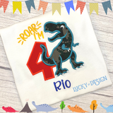 Birthday Shirt: Roar! Dinosaur  (Personalize it with a name & age)