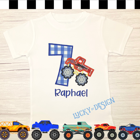 Birthday Shirt: Monster Truck  (Personalize it with a name & age)
