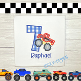 Birthday Shirt: Monster Truck  (Personalize it with a name & age)