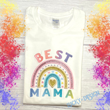 Shirt: Glitter Rainbow - Best MAMA (Personalize it with a name)