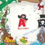 Shirt: Pirate Letter (Personalize it with a name & initial)