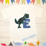 Shirt: T-Rex Dinosaur Letter (Personalize it with an initial)