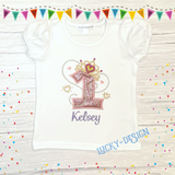 Birthday Shirt: Glitter Princess Tiara (Personalize it with a name & age)