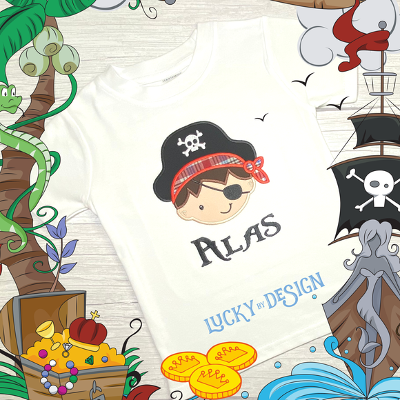 Shirt: Pirate Face (Personalize it with a name)